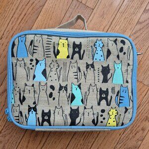 SoYoung Curious Cats Lunch Box Linen/Cotton exterior fabric